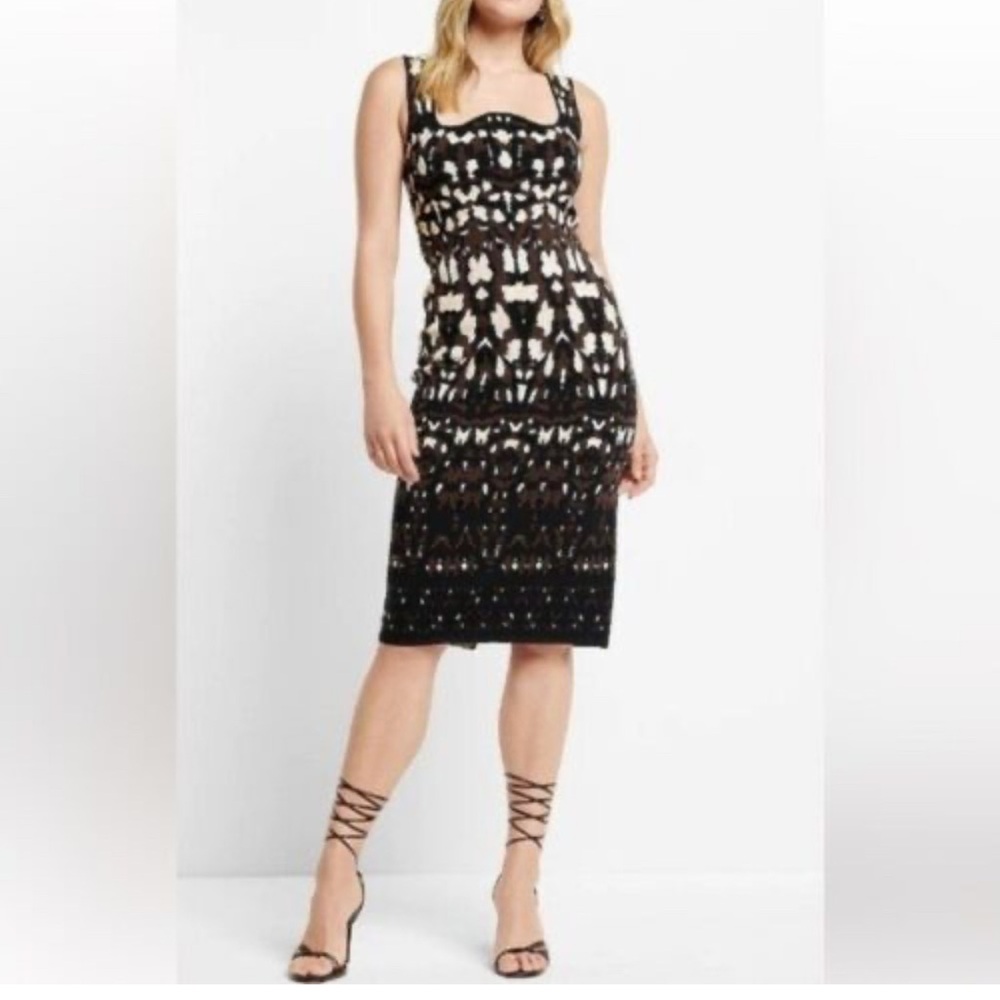 Express Body Contour Printed Midi Dress (M)